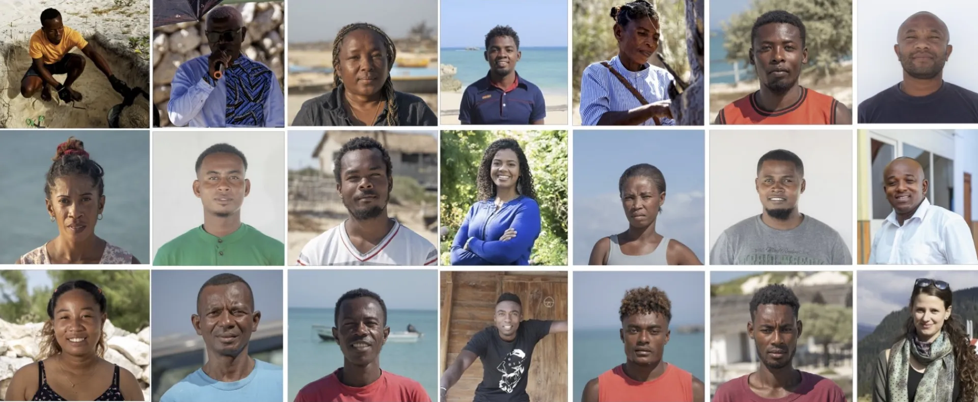 Portrait photos of the members of Vaevae NGO and OBT lab in Madagascar